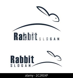 Rabbit logo icon graphic. line symbol illustration. Design template vector Stock Vector