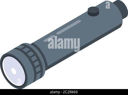 Investigator flashlight icon, isometric style Stock Vector