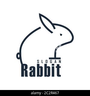 Rabbit logo icon graphic. line symbol illustration. Design template vector Stock Vector