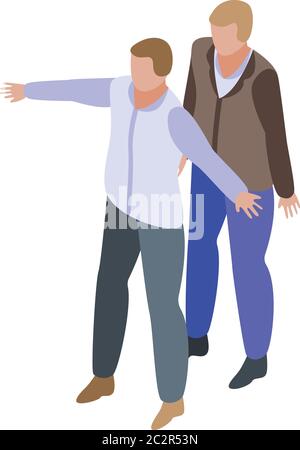 Man personal guard icon, isometric style Stock Vector