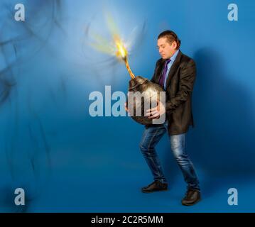 man with bomb Stock Photo