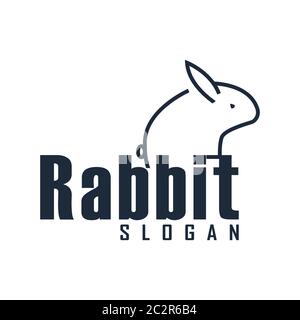 Rabbit logo icon graphic. line symbol illustration. Design template vector Stock Vector