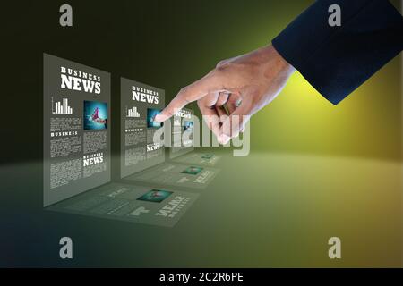 man working on modern technology Stock Photo