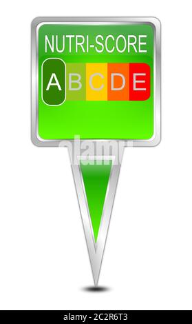 pointer stick Nutri-Score Label A, 5-colour Nutrition Label â€“ illustration Stock Photo