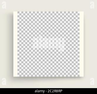 Photo frame mockup. Chess board background. Blank space for your design. Vector illustration. Stock Vector