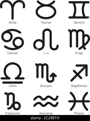 simplified zodiac signs Stock Vector