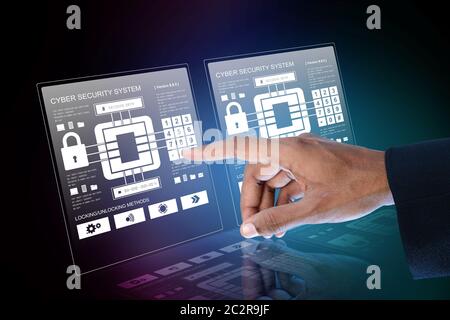 Smart hand showing futuristic technology Stock Photo