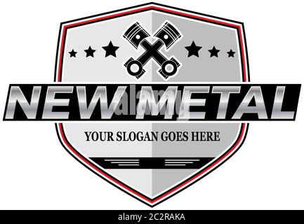 Repair Car logo image, rustic piston logo shield Stock Vector