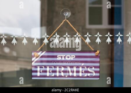 Sign at the entrance of a restaurant saying in French - Ouvert - meaning in  English - Open Stock Photo - Alamy