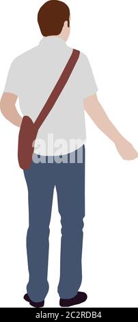 Faceless standing man vector illustration (Back view) Stock Vector