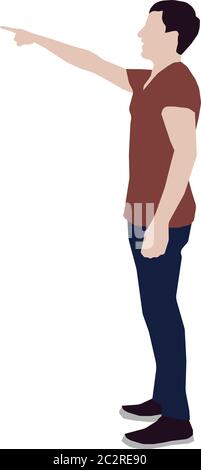 Faceless standing man vector illustration (pointing) Stock Vector