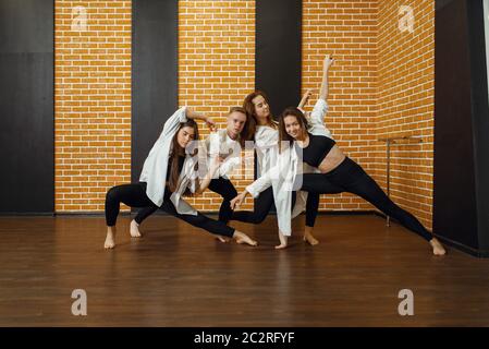 The Group of Modern Ballet Dancers Stock Photo - Image of balance, fashion:  100832894