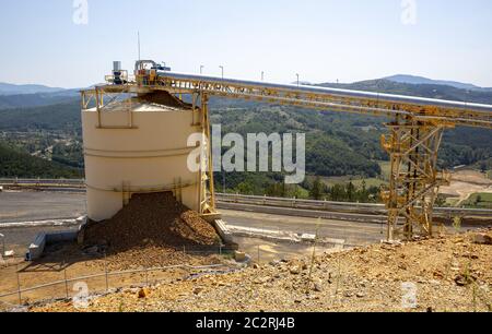 Gold mine mining elevators Stock Photo