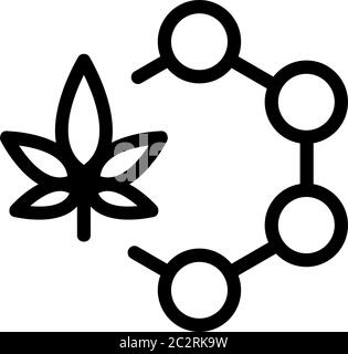 cannabis molecule icon vector outline illustration Stock Vector