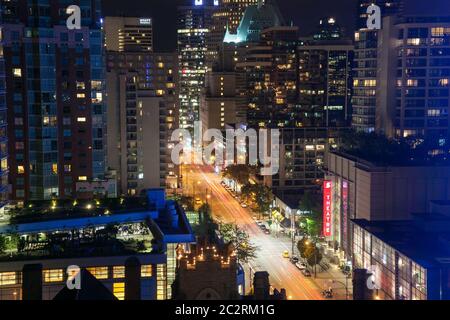 Scenic noght cityscape of Vancouver, British Columbia, Canada Stock Photo