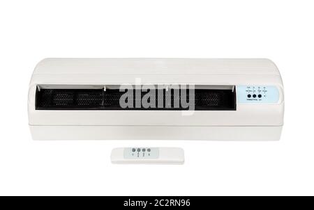Electric air heater with fan isolated on a white background Stock Photo
