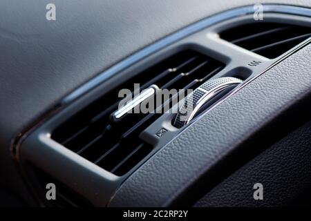 Car air conditioning, cooling system. Interior of a modern car Stock Photo