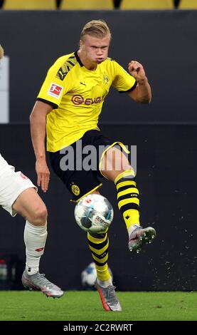 Dortmund, Germany, 17th June 2020,  Erling HAALAND , BVB 17  at the 1.Bundesliga match  BORUSSIA DORTMUND - 1.FSV MAINZ 05 in season 2019/2020 am matchday 32. BVB Foto: © Peter Schatz / Alamy Live News / Jürgen Fromme / firosportphoto / POOL   - DFL REGULATIONS PROHIBIT ANY USE OF PHOTOGRAPHS as IMAGE SEQUENCES and/or QUASI-VIDEO -   National and international News-Agencies OUT  Editorial Use ONLY Stock Photo