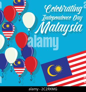 Malaysia Celebrating Happy independence day. Vector Illustration Stock Vector