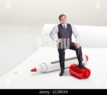 A man standing on high-lighter Stock Photo