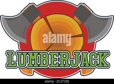lumberjack logo for carpenter concept, vector illustration Stock Vector