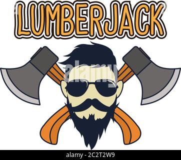 lumberjack logo for carpenter concept, vector illustration Stock Vector