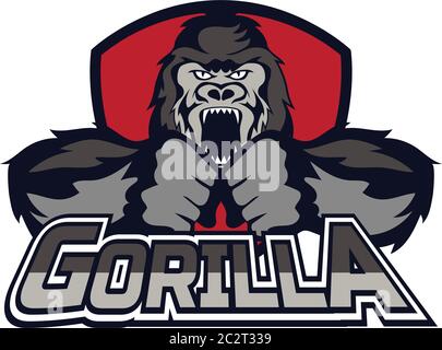 gorilla logo on white background, vector illustration Stock Vector