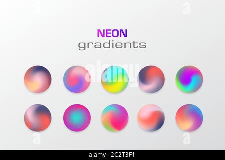 Abstract sphere neon colors gradients isolated Stock Vector