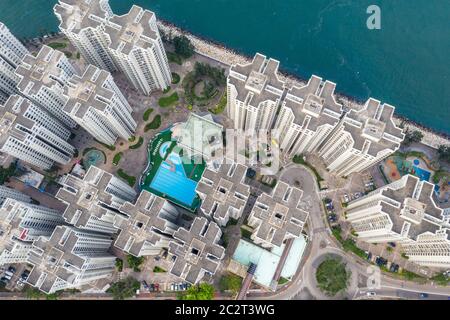 Chai Wan, Hong Kong 22 May 2019: Aerial view of Hong Kong city Stock Photo