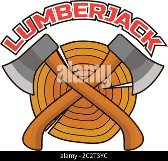 lumberjack logo for carpenter concept, vector illustration Stock Vector