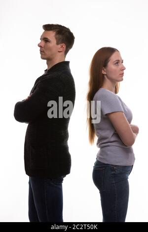 The couple turned away from each other in resentment Stock Photo