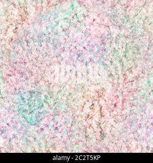Seamless natural pattern of blooming cherry twigs. Pastel colors, glamorous camouflage, pattern for textiles, design, sites. Stock Photo