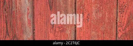 Panorama peeling off an old wooden wall Stock Photo