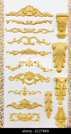 Samples of beautiful column capitals Stock Photo