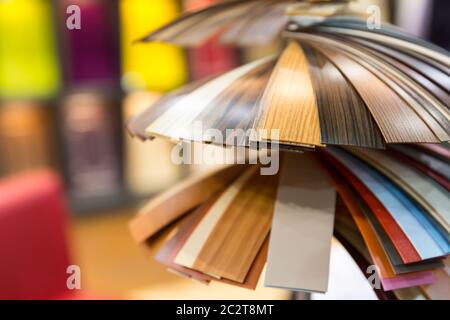 Colorful samples of decorative material Stock Photo