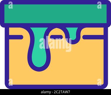 flowing slime from container icon vector outline illustration Stock ...