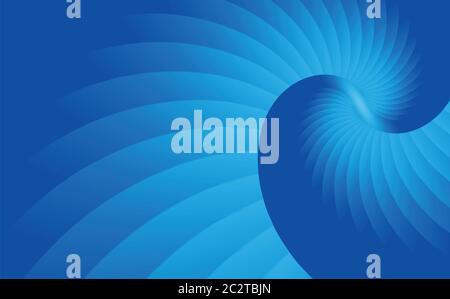 Blue abstract background. Blue gradient. Stylized snail shell filling the frame. Stock Vector