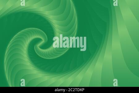 Green spiral abstract background. Green gradient. Stylized snail shell filling the frame. Stock Vector