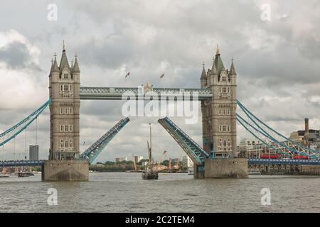 Tower Bridge in the City of London. This iconic bridge opened in 1894 Stock Photo