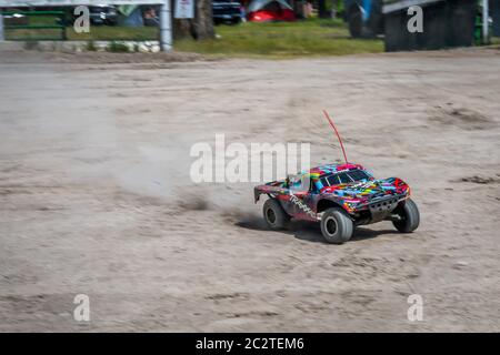 A large outdoor Rev Mountain Car and Bike Show in Lincoln, Montana Stock Photo