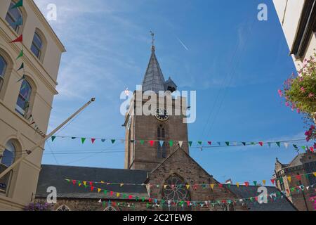 The Town Church is also known as the Parish Church of St Peter Port in Guernsey during Sunny day Stock Photo