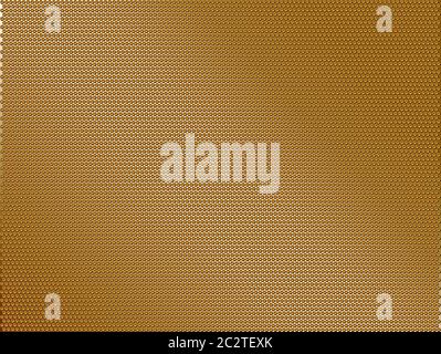 Abstract golden color metal texture steel background. Perforated sheet metal. Dark cool background. Vector illustration. Stock Vector