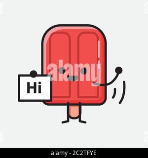 An illustration of Cute Popsicle Mascot Vector Character in Flat Design Style Stock Vector