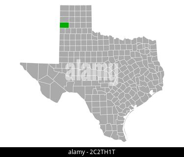 Map of Deaf Smith in Texas Stock Photo