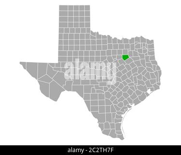 Map of Ellis in Texas Stock Photo