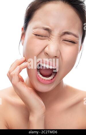 Toothache young woman Stock Photo