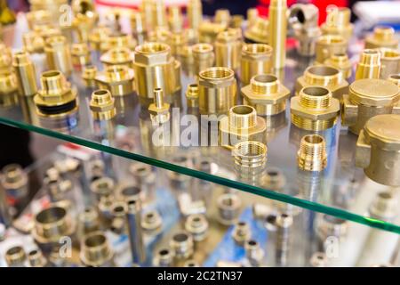 Fitting pieces for pipe system close up Stock Photo