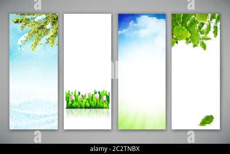 Set of banners for Earth day. Template for poster with handdrawn lettering. Vector illustration. Stock Vector