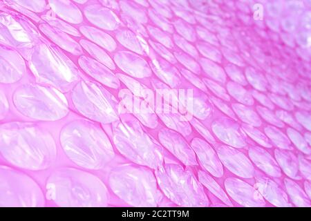 Pink plastic protective bubble wrap Stock Photo