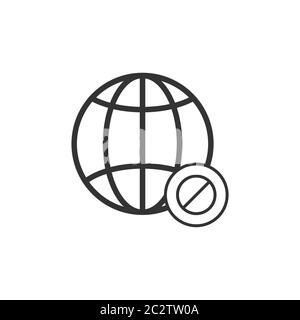 globe no internet vector design template illustration Stock Vector